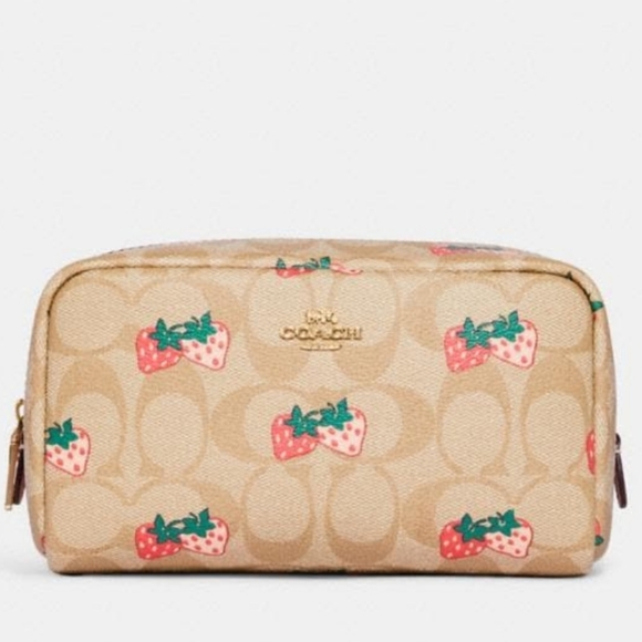 Coach Handbags - NWT Coach Boxy Cosmetic Case Strawberry Print